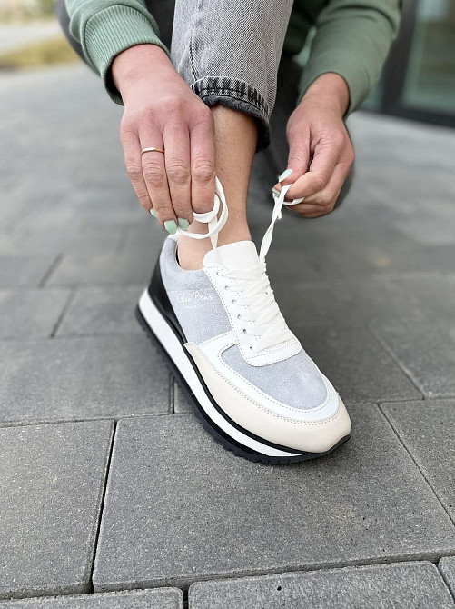 ALEX BENZ Кросівки жіночі ALEX BENZ DJ66 сірі (весна-осінь, шкіра+замша натуральна) (5014) Коломия - фото 7