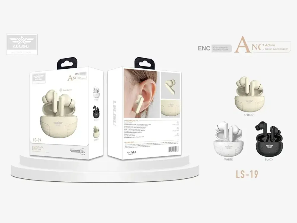 Бездротова гарнітура Double TWS LS-19 з кейсом, Bluetooth 5.0, IPX4, сенсорне керування, до 4ч роботи Одеса - фото 1