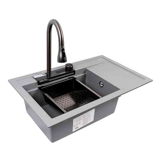 VALESO Гранітна мийка VALESO ATRUM 7950 матова Сірий металік Киев