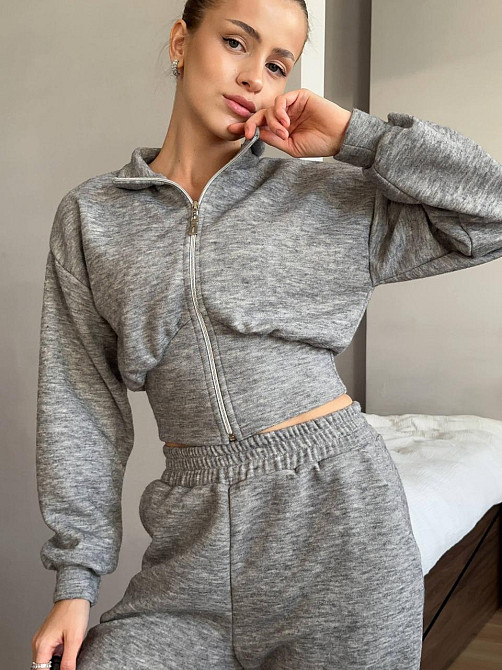 Жіночий теплий прогулянковий костюм із турецької ангори Меланж, 46/48 Одеса - фото 5