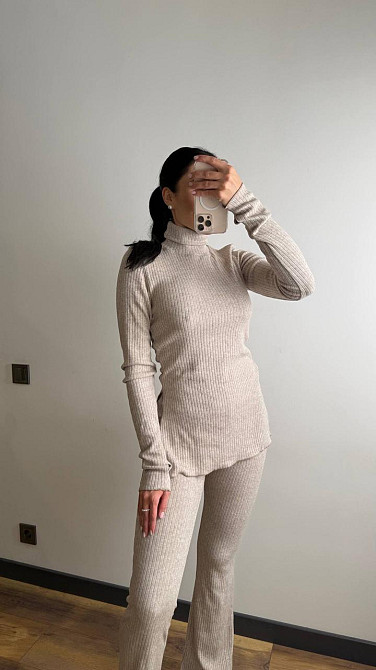 Женский теплый базовый костюм двойка ангора рубчик Бежевий, 44/46 Одесса - изображение 3