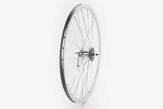 Колесо 28" заднє, обід "крапля" алюмінієвий, втулка ХВЗ VELOSTEEL (Чехія) 14Gх36H, крепл. гайка, сіре Київ