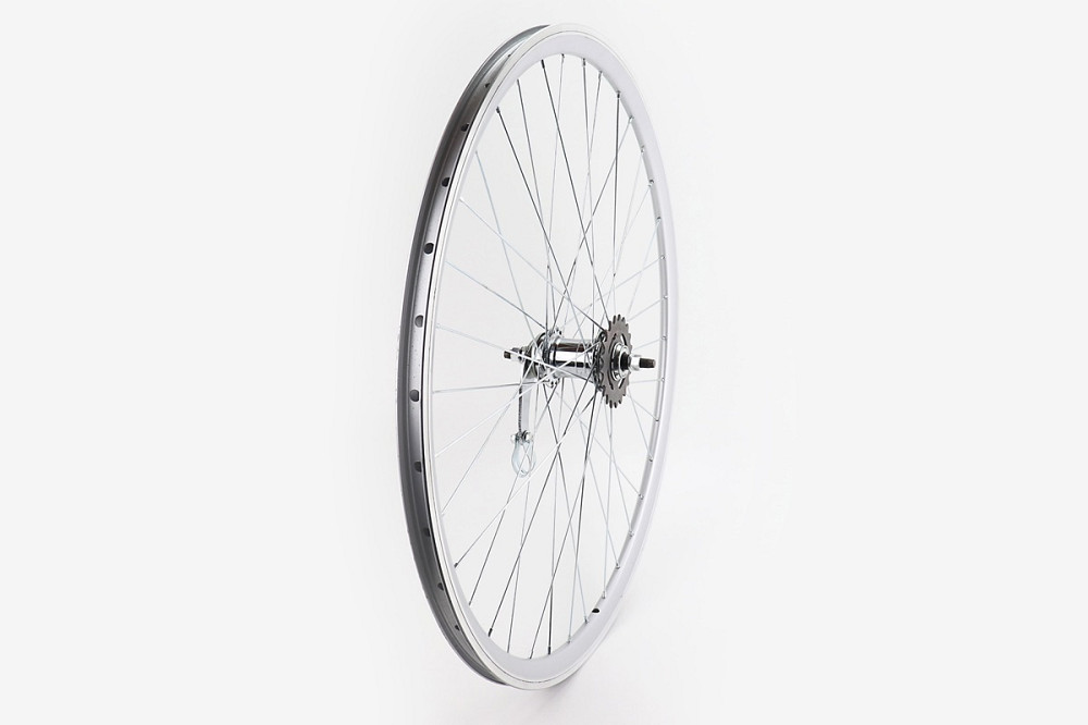 Колесо 28" заднє, обід "крапля" алюмінієвий, втулка ХВЗ VELOSTEEL (Чехія) 14Gх36H, крепл. гайка, сіре Київ - фото 1