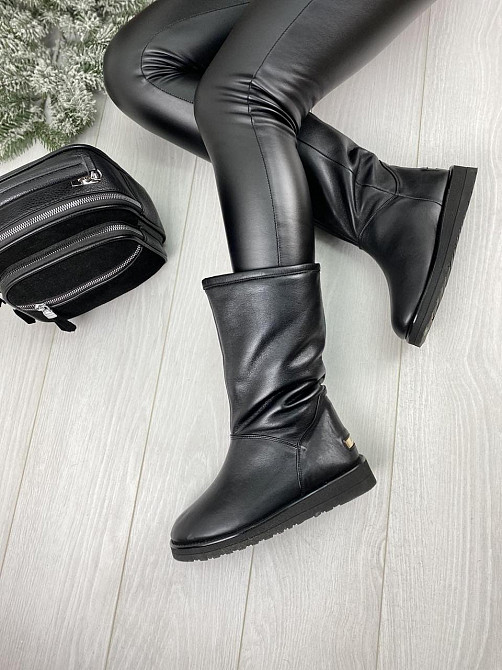 Угги жіночі YDG-bellini 18126 чорні (зима, шкіра натуральна) (1724) лише 36р.та 37р. 36 Коломыя - изображение 1