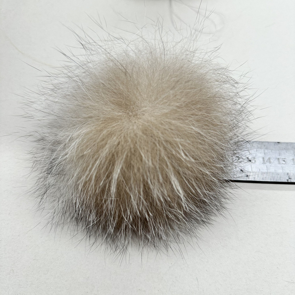 Помпоны из натурального меха блюфрост Бежевий Харьков - изображение 3