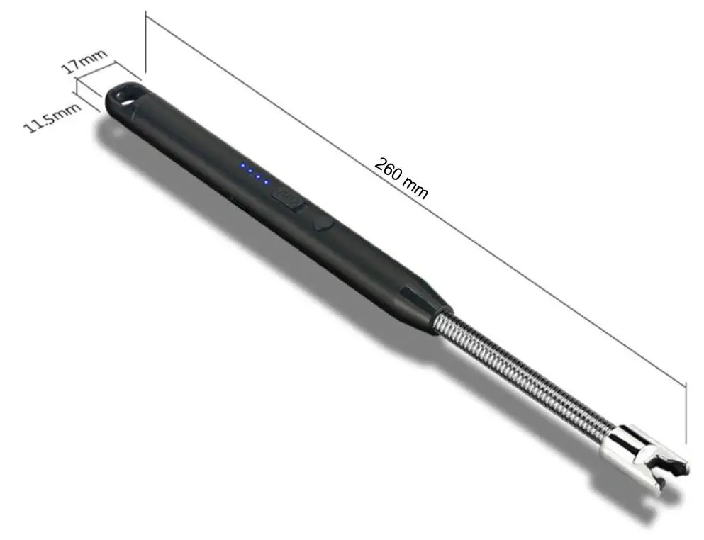 Електрична плазмова запальничка 2 шт. USB-C, довга гнучка шийка 360°, індикатор заряду, вітрозахисна, чорна Київ - фото 7