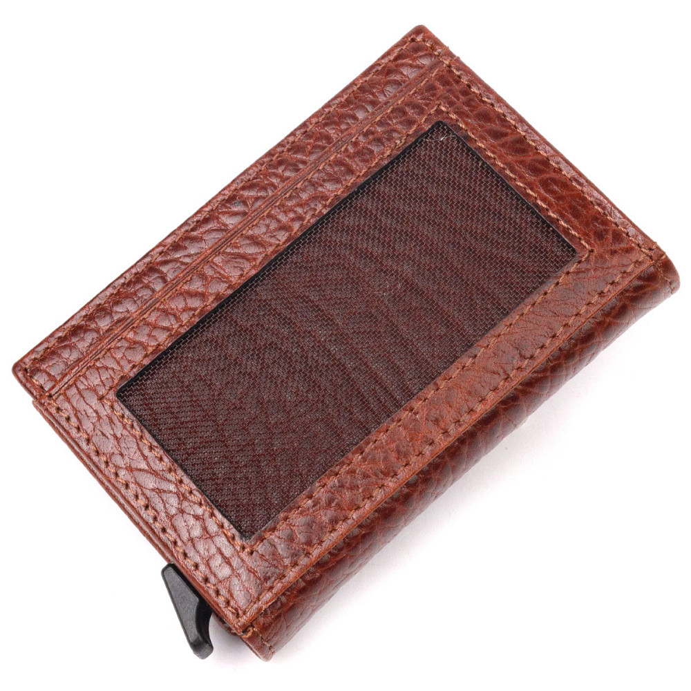 Візитниця з натуральної крупнозернистої шкіри KARYA 20979 Коричневий Київ - фото 2