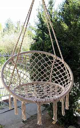 Гойдалки підвісні гніздо лелеки для дачі та саду Гніздо Лелеки Бежевий Київ