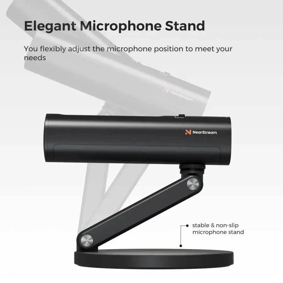 USB микрофон NearStream для стриминга подкастов записи вокала с AI шумоподавлением совместим с камерами черный Киев - изображение 3