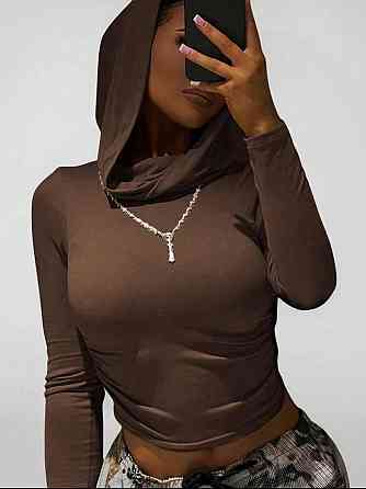 Жіноча стильна повсякденна кофта термо з капюшоном пуму лакосту Шоколад Одеса