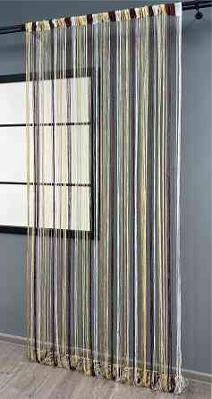 Шторы-нити с люрексом Бежевый с молочным, коричневым и белым 300х300см 1 шт (61-103) Киев