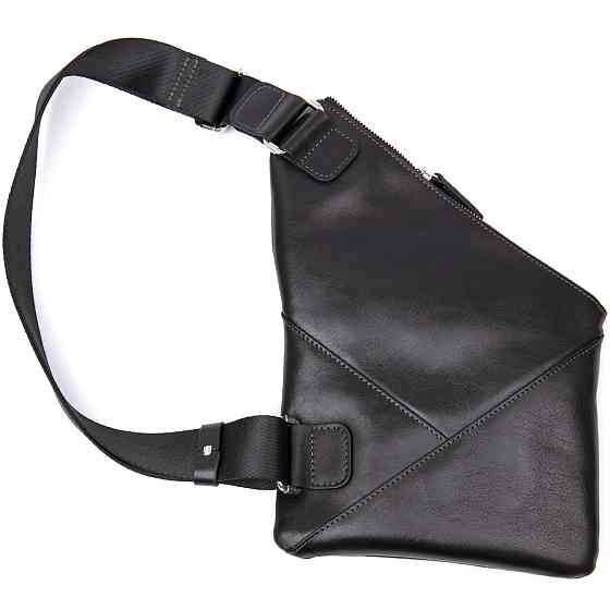 Шкіряна чоловіча сумка через плече GRANDE PELLE 11439 Чорний Київ