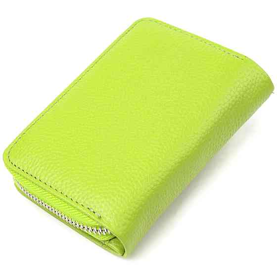 Вертикальне яскраве портмоне з монетницею на блискавці з натуральної шкіри флотар (CANPELLINI) Київ