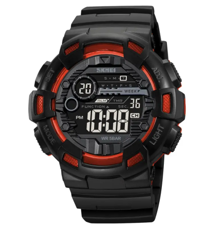 Годинник чоловічий спортивний наручний Skmei 2110 (Чорний з помаранчевим) Вінниця