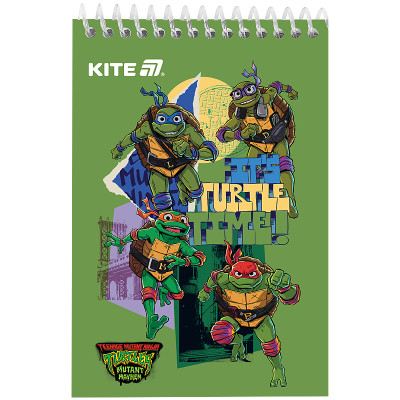 Блокнот Kite на спіралі Ninja Turtles А6, 48 аркушів, нелінований (NT25-196) Вінниця - фото 1