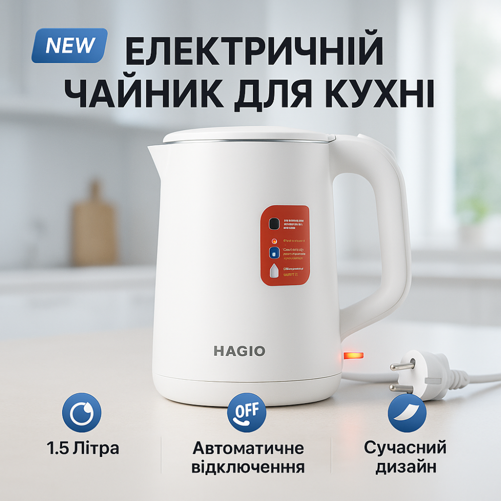 Надійний електричний чайник MAGIO MG-106, Чайник для дому зручний, Хороший електрочайник для дому XB-25 Львів - фото 14
