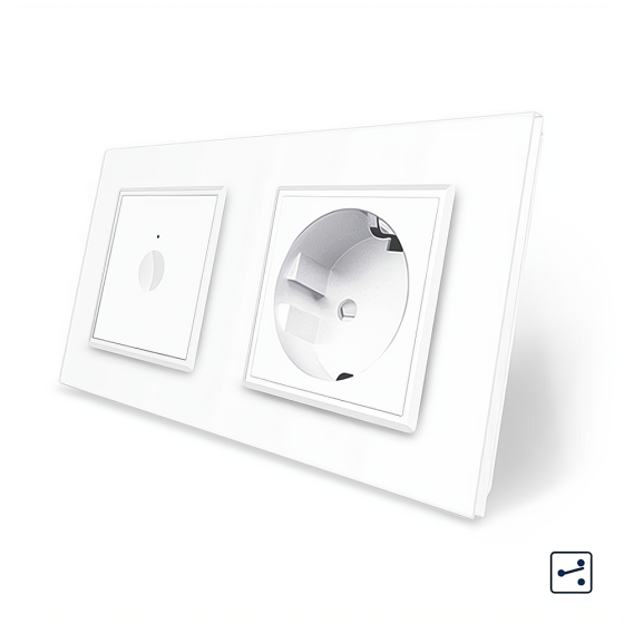 LIVOLO Сенсорний прохідний/перехресний вимикач Sense 1 сенсор 1 розетка Livolo білий скло (VL-C Коломия