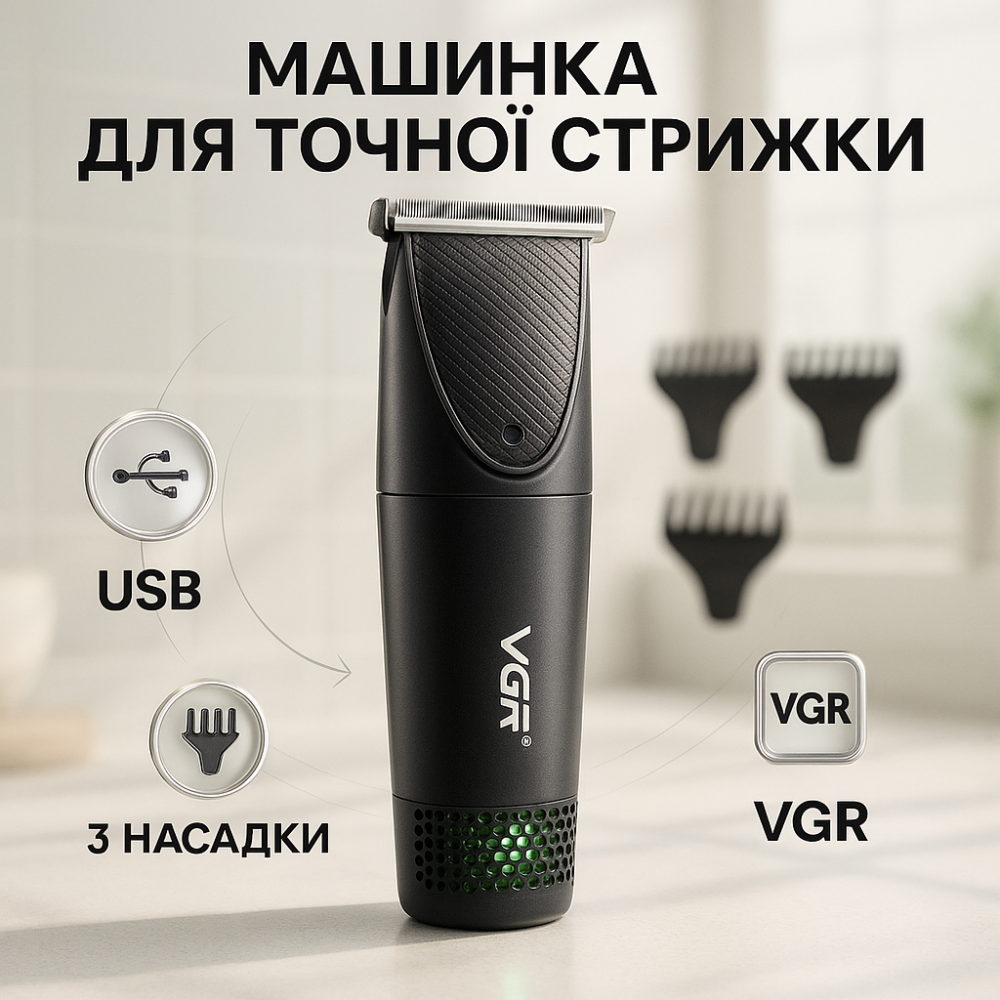 Подстригательная машинка, Электробритва для стрижки головы, Триммер с насадками разной длины GI-47 Львов - изображение 16