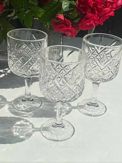 Набір келихів для вина коктейлю 6 шт "Мальбек" 430 мл 9х19 см товсте скло прозоре Київ - фото 1