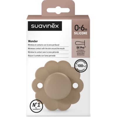 Пустышка Suavinex Wonder физиологическая, 0-6 мес. бежевая (308372) Винница - изображение 3