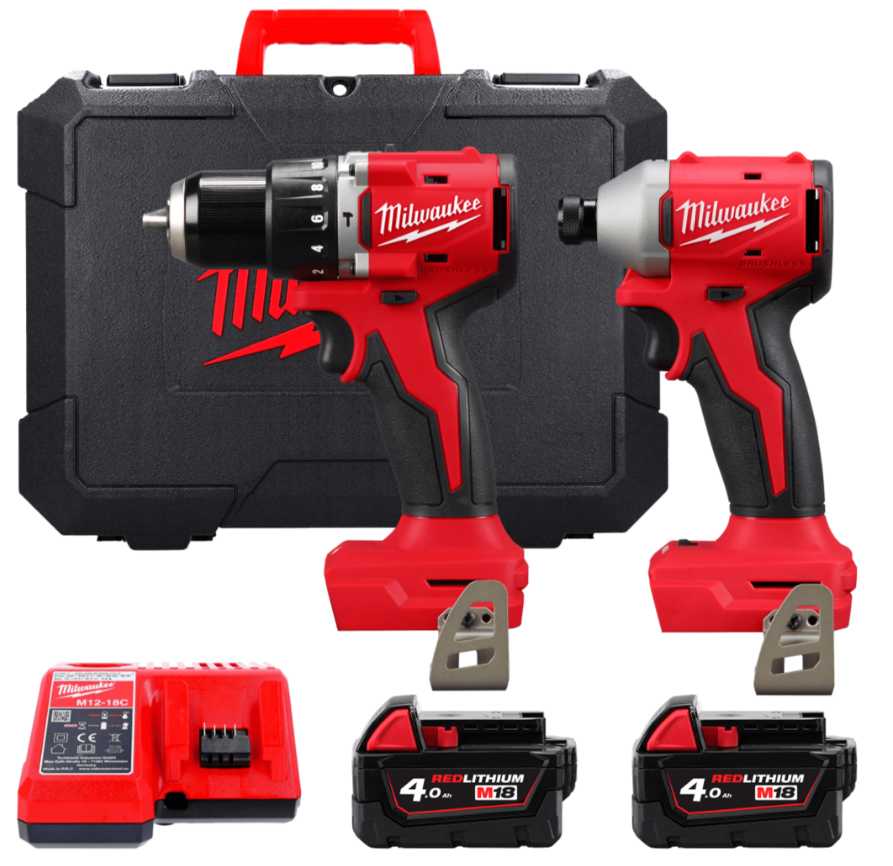 Набір з двох інструментів безщіткових акумуляторних M18 BLCPP2A-402C (M18 BLPDRC, M18 BLIDRC) (+2 акумулятори, зарядний пристрій Одеса - фото 1