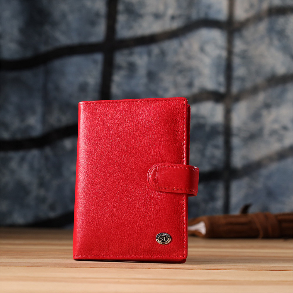 Красива обкладинка на документи для жінок з натуральної шкіри ST Leather 23118 Червоний Київ - фото 9
