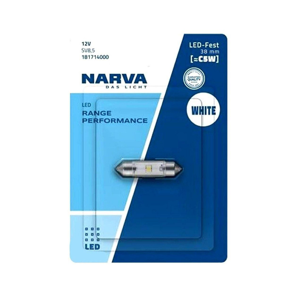 Світлодіодна лампа NARVA 18171B1 C5W LED Range Performance Festoon 12V SV8.5 WHITE 6000K 38mm (1 шт) Харків - фото 2