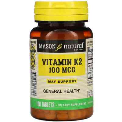 Витамин Mason Natural Витамин K2 100 мкг, Vitamin K2, 100 таблеток (MAV17681) Винница