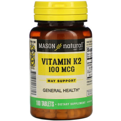 Витамин Mason Natural Витамин K2 100 мкг, Vitamin K2, 100 таблеток (MAV17681) Винница - изображение 1