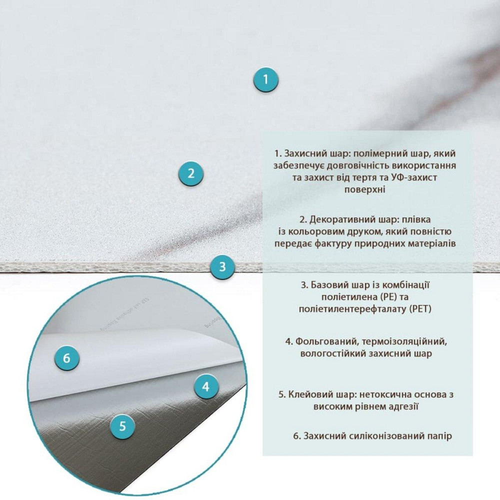 СВП-111 Самоклеюча вінілова плитка 600х300х1,5мм МАТ ціна за 1 шт. SW-00003250 Київ - фото 3