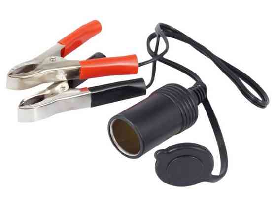 Переходник-гнездо прикуривателя с зажимами/крокодилы АКБ с крышкой 12/24V Харьков