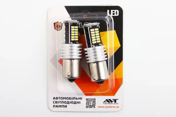 Лампа диодная 12В T25  30-SMD 4014 CAN с радиатором Cyclone 660лм (2 шт.) Винница