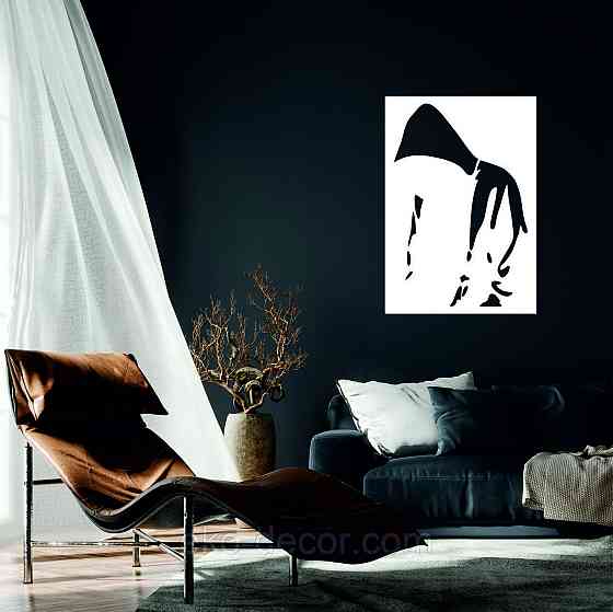 Декоративное настенное Панно «Силуэт мужчины», Декор на стену 110*76 см, Белый Киев