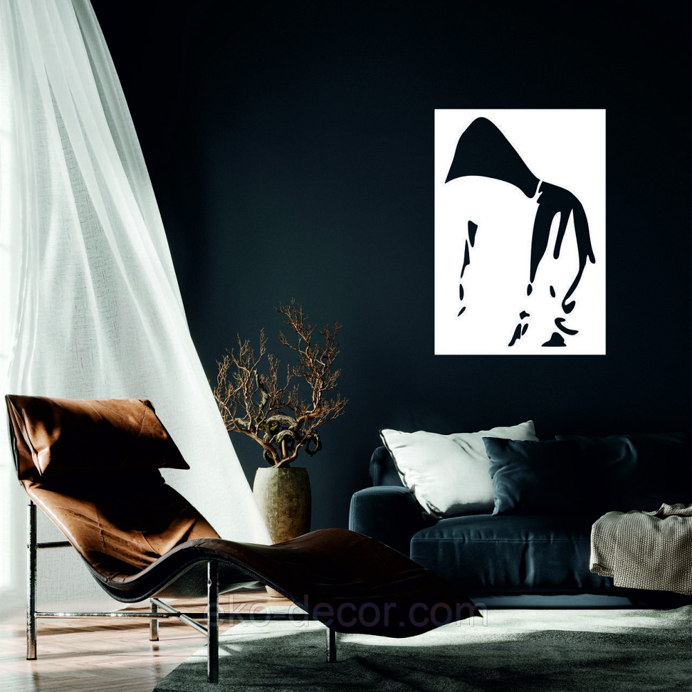Декоративное настенное Панно «Силуэт мужчины», Декор на стену 110*76 см, Белый Киев - изображение 1