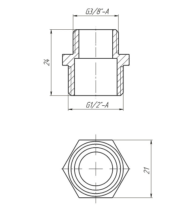 Ниппель редукционный 1/2″х3/8″НН латунный LN322S OPTIMUM Киев - изображение 3