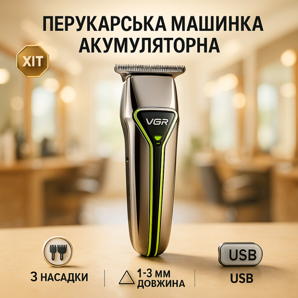 Электробритва для стрижки головы VGR V-008 Pro, Электромашинка для волос Триммер висков CI-17 Львов - изображение 2