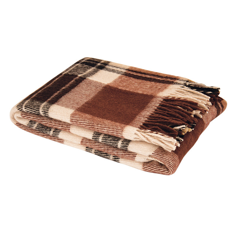 Плед напіввовняний 140×200 коричневий диз. 2 полуторний Київ - фото 2