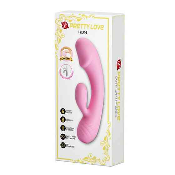 Вибратор с клиторальным отростком Розовый RON Pretty Love Sex Aura Киев