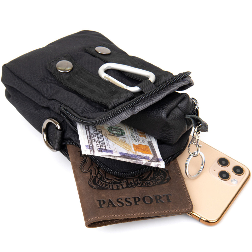 Сумка на пояс нейлон Vintage 20645 Чорна Київ - фото 5