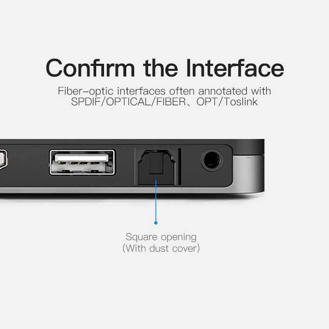 Кабель мультимедійний аудіо оптичний Vention BAEBJ Toslink S/PDIF (Чорний, 5м) Миколаїв - фото 5