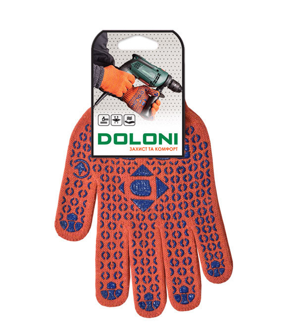 Перчатки трикотажные защитные с ПВХ рисунком Doloni Универсал 526 р.10 Ровно - изображение 6
