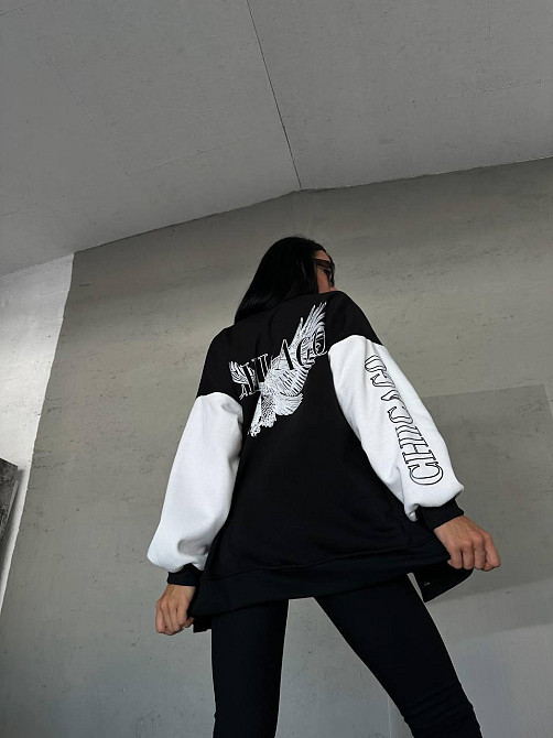 Женский теплый прогулочный костюм: бомбер и лосины трехнить на флисе + рубчик Одесса - изображение 3