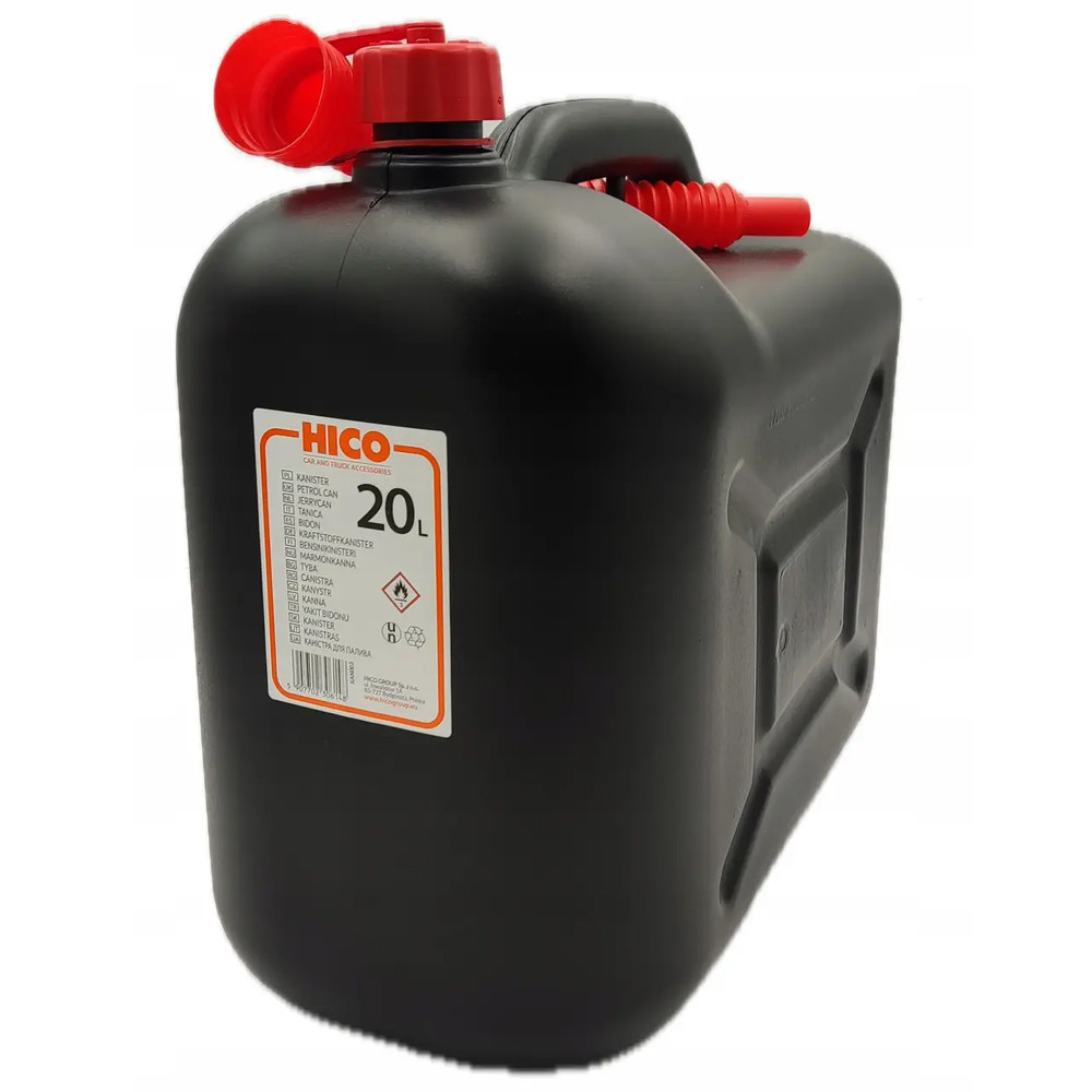 Каністра для палива з лійкою 20л чорна Hico (Польща) пластикова Вінниця - фото 1