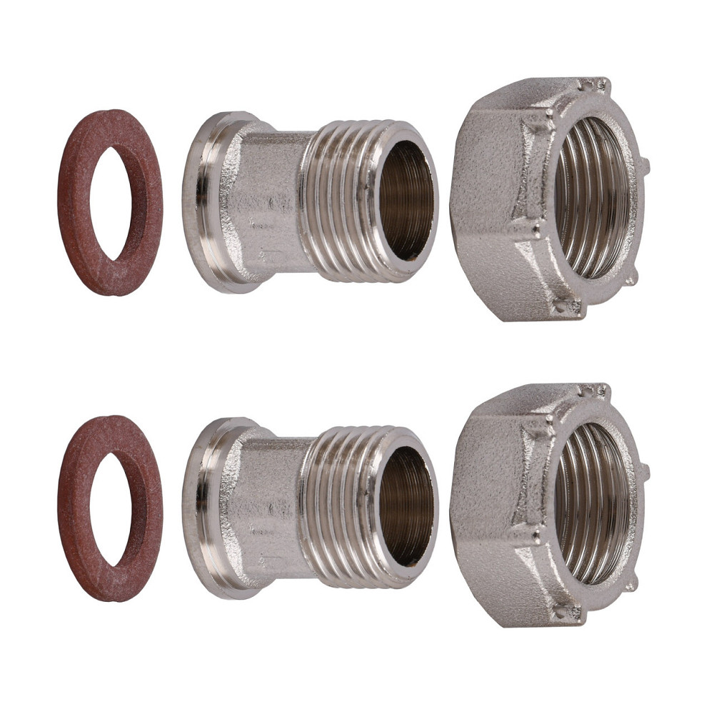 Комплект штуцерів 3/4″х1/2″ВЗ нікельований NU433B OPTIMUM (000030898) Київ - фото 3