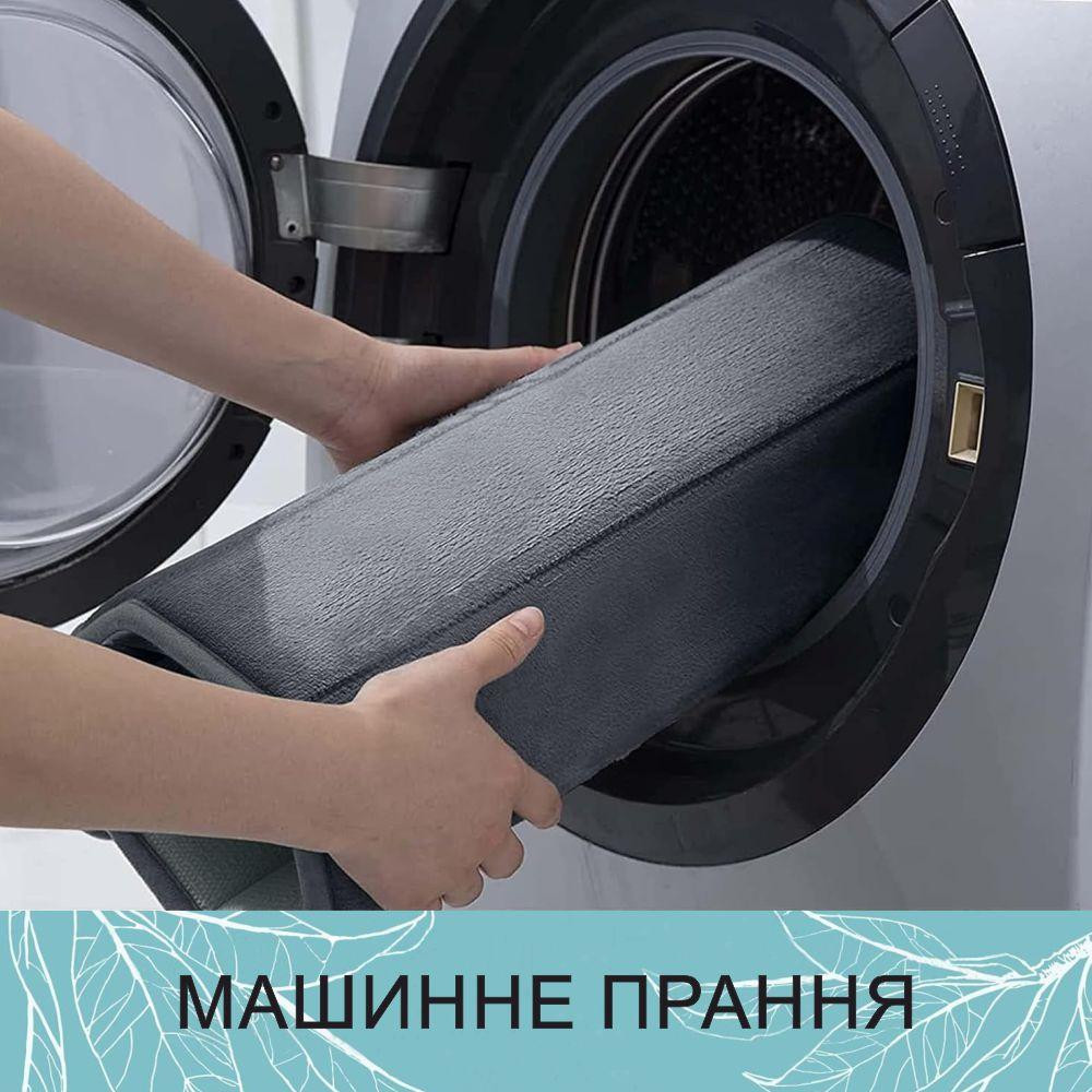 Современный коврик для ванной Aquarius с эффектом памяти Мягкий Антискользящий 50 х 80 см Графит в полоску Буча - изображение 6