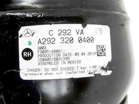 Mercedes-Benz  A2923202600 Передня права пневмостійка ML/GLE W166 GLE Coupe C292 Одеса