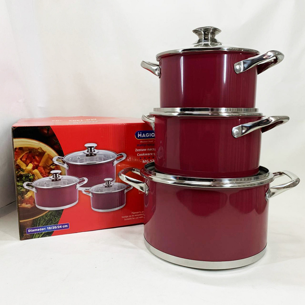 Набор качественных каструль MAGIO MG-1202 6 шт, Хорошие кастрюли, Кастрюля из нержавеющей стали YD-82 Львов - изображение 6