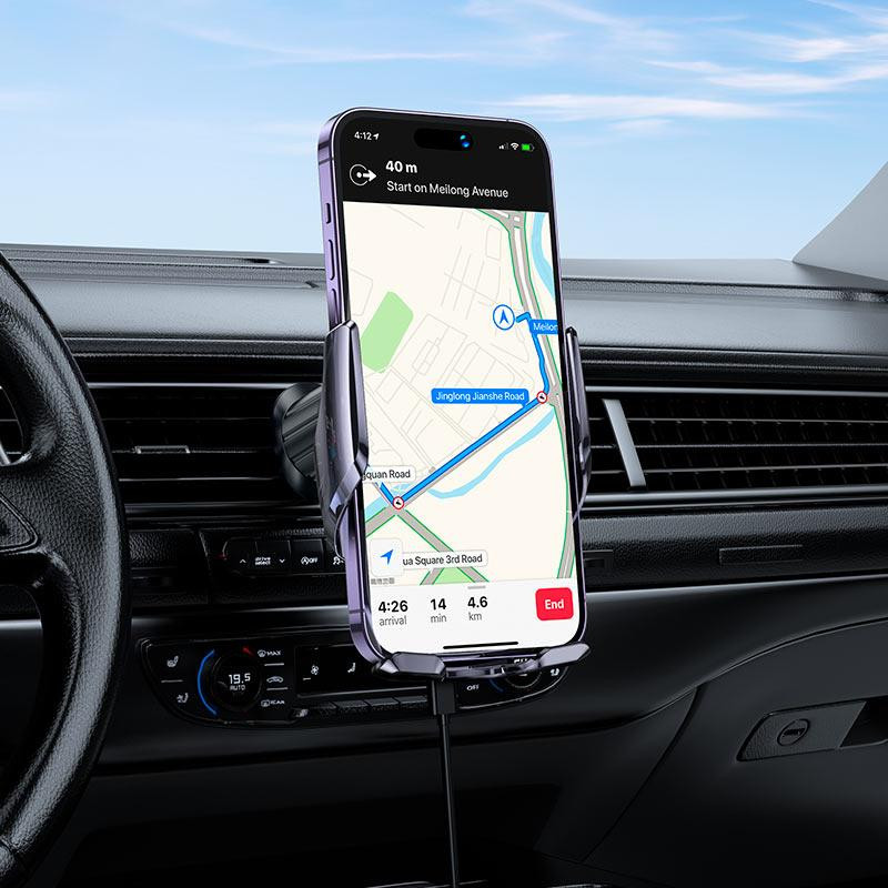 Автотримач для телефону з бездротовою зарядкою HOCO CA202 Plus Київ - фото 3