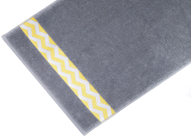 Комплект махровых полотенец Ideal Textile с бордюром 2 шт (50х90см + 70х140см) Сірий Черновцы - изображение 5