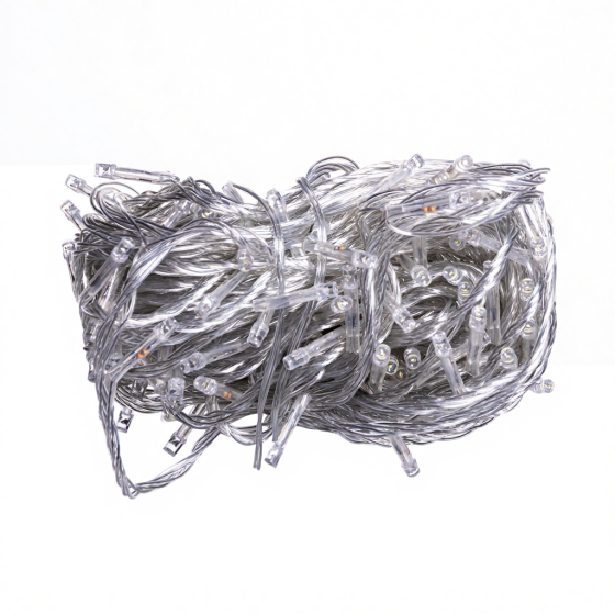 Новорічна гірлянда кімнатна нитка 18 м 180 LED білий провід Білий W180LED18MWW Коломия